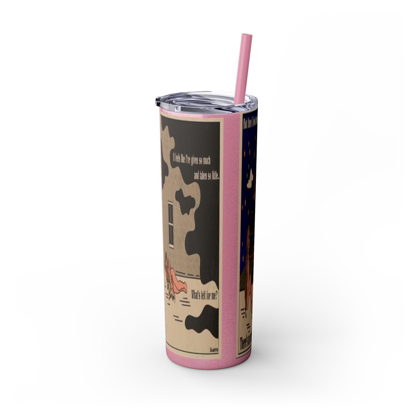 Starry Lights Skinny Tumbler with Straw, 20oz