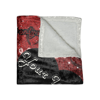 Personalized Valentine Crushed Velvet Blanket