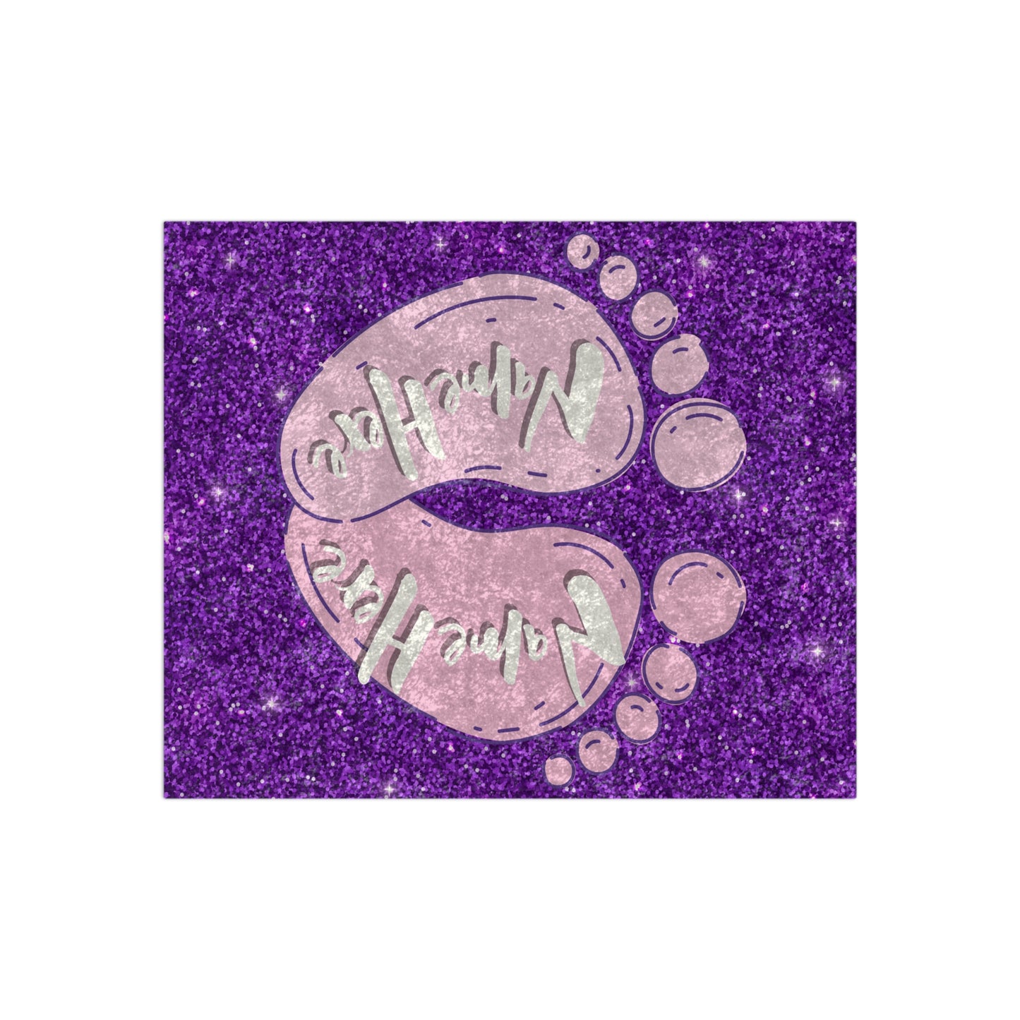 Personalized Crushed Velvet Baby Footprint Blanket