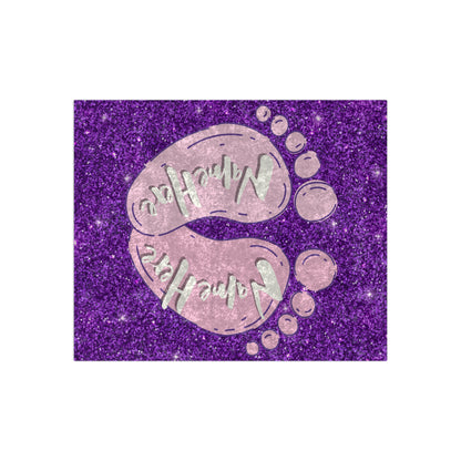 Personalized Crushed Velvet Baby Footprint Blanket