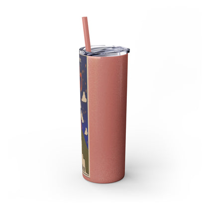 Starry Lights Skinny Tumbler with Straw, 20oz