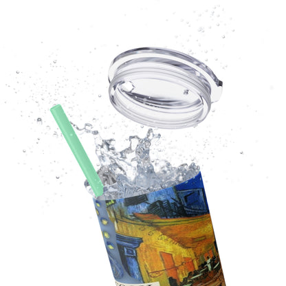 Starry Nights & Sunflower Dreams Skinny Tumbler with Straw, 20oz