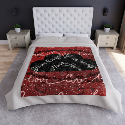 Personalized Valentine Crushed Velvet Blanket