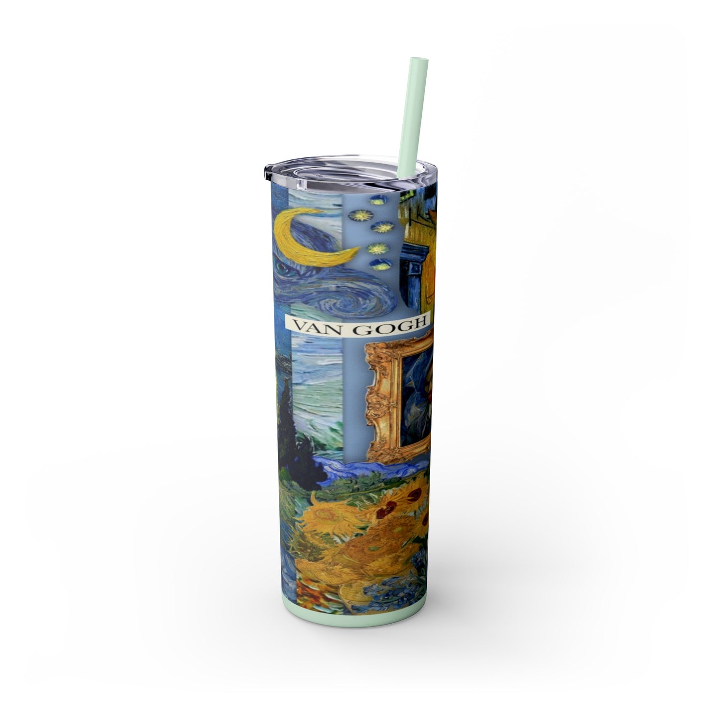 Starry Nights & Sunflower Dreams Skinny Tumbler with Straw, 20oz