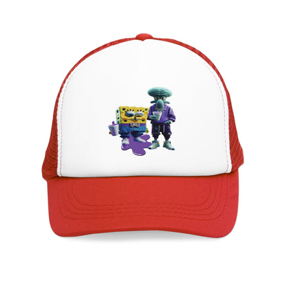 Spongebob and Squidward Drippin Mesh Cap