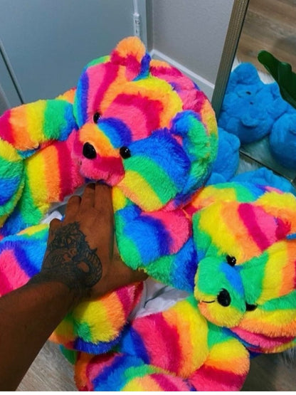 Not a Care Bear Plush Bear Design Slippers