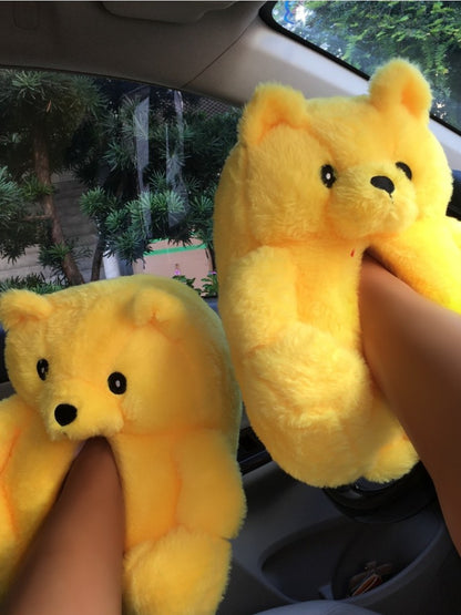 Not a Care Bear Plush Bear Design Slippers