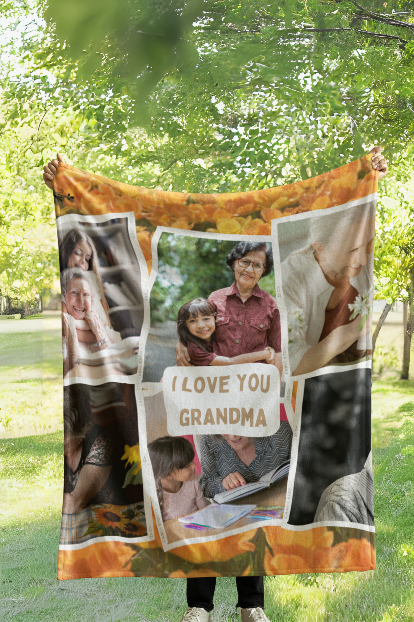 Personalized "I Love You Grandma" Throw Blanket