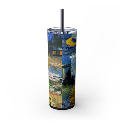 Starry Nights & Sunflower Dreams Skinny Tumbler with Straw, 20oz