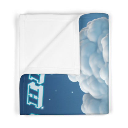 Personalized Teddy In Clouds Soft Fleece Baby Blanket