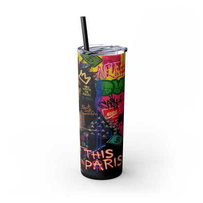 Enigmatic Smiles By Mona Skinny Tumbler with Straw, 20oz