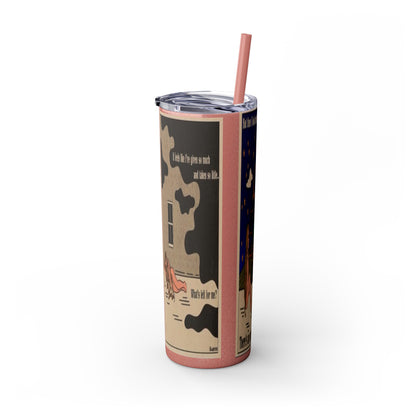 Starry Lights Skinny Tumbler with Straw, 20oz