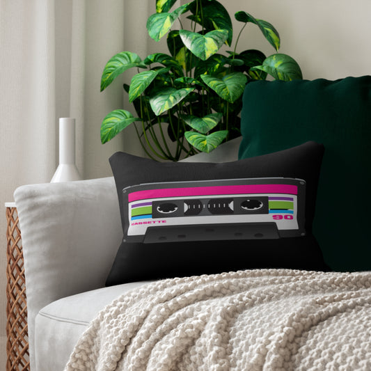 Back To The 90s Cassette Spun Polyester Lumbar Pillow