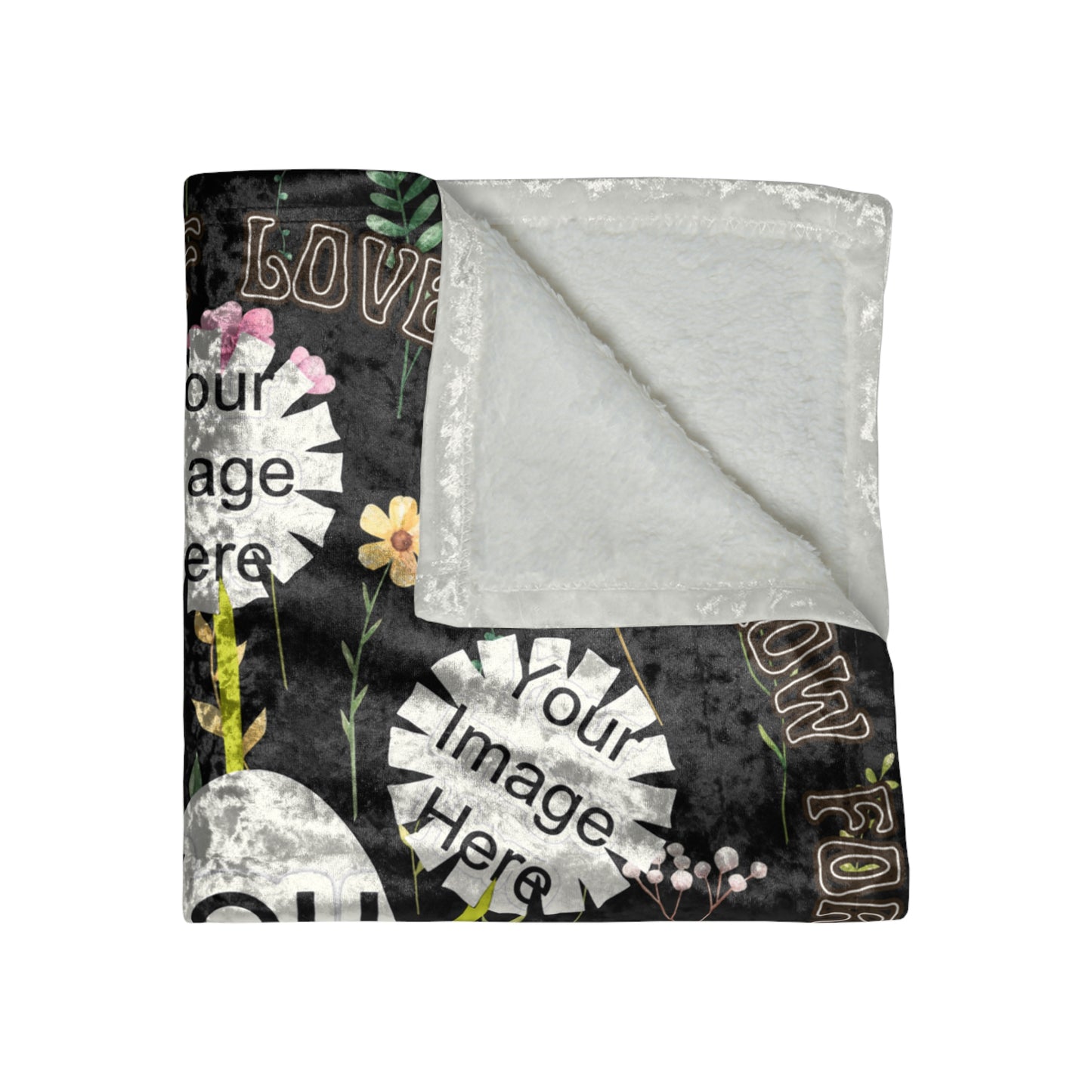 Grandmas plant seeds of love that lasts forever personalized Crushed Velvet Blanket