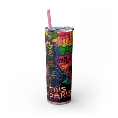 Enigmatic Smiles By Mona Skinny Tumbler with Straw, 20oz