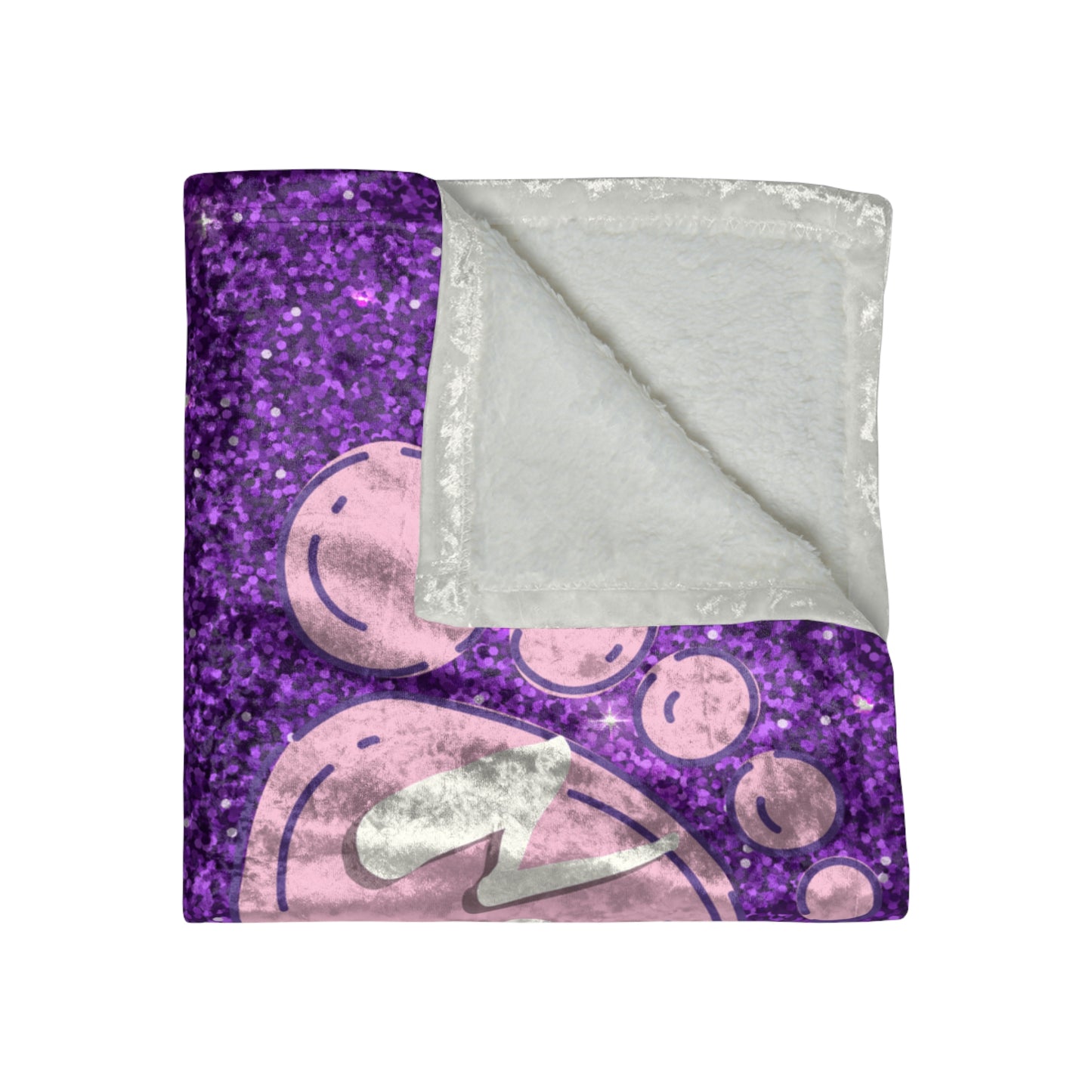 Personalized Crushed Velvet Baby Footprint Blanket