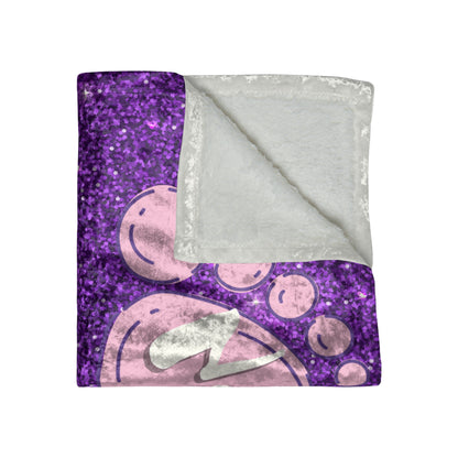 Personalized Crushed Velvet Baby Footprint Blanket