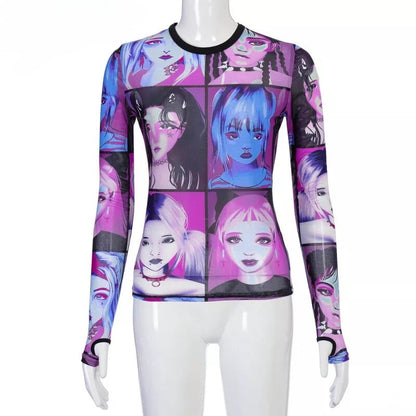 *PREORDER* Anime Girl! Mesh Sheer Women's Top