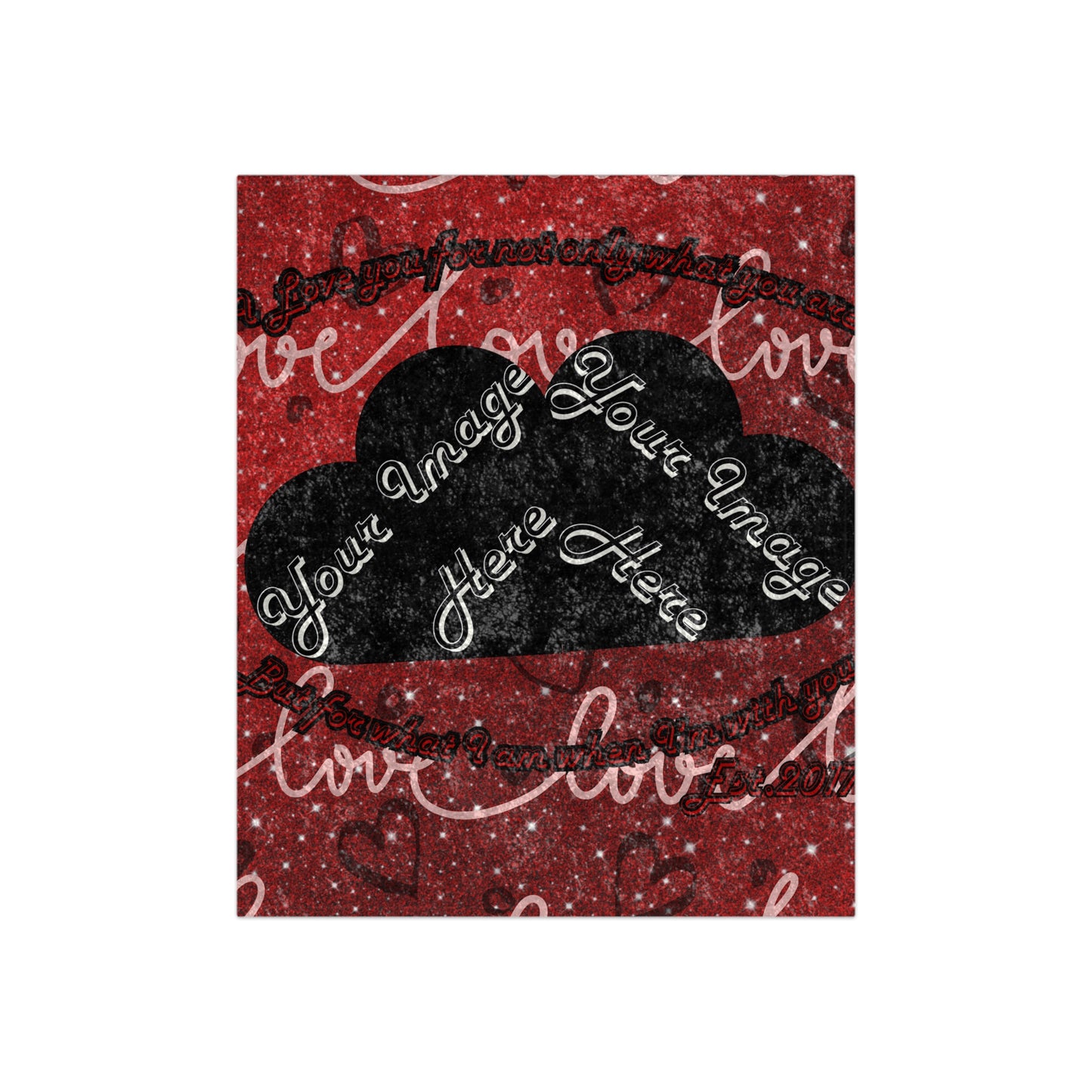 Personalized Valentine Crushed Velvet Blanket