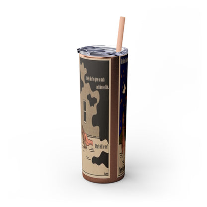 Starry Lights Skinny Tumbler with Straw, 20oz