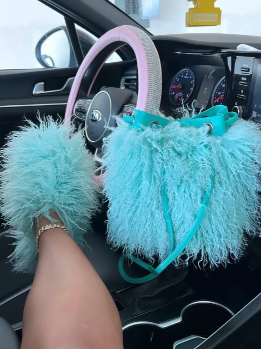 Furby So Cute Drawstring Fluffy Slippers