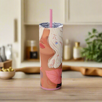 The Flower Girl Skinny Tumbler with Straw, 20oz