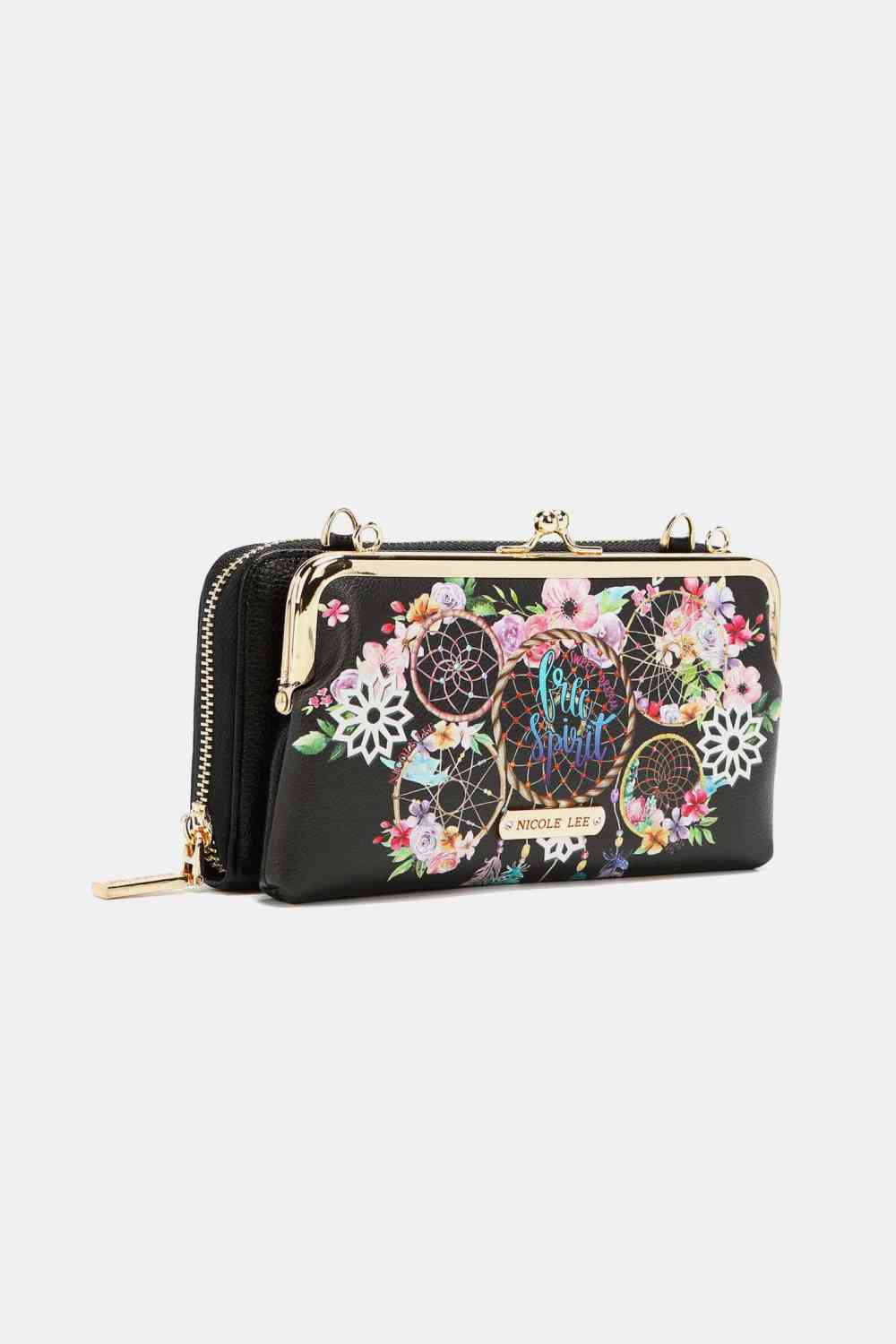 Nicole Lee USA Signature Kiss Lock Crossbody Wallet