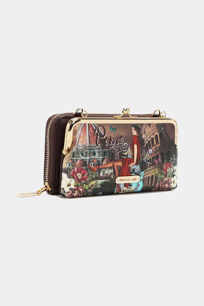 Nicole Lee USA Signature Kiss Lock Crossbody Wallet