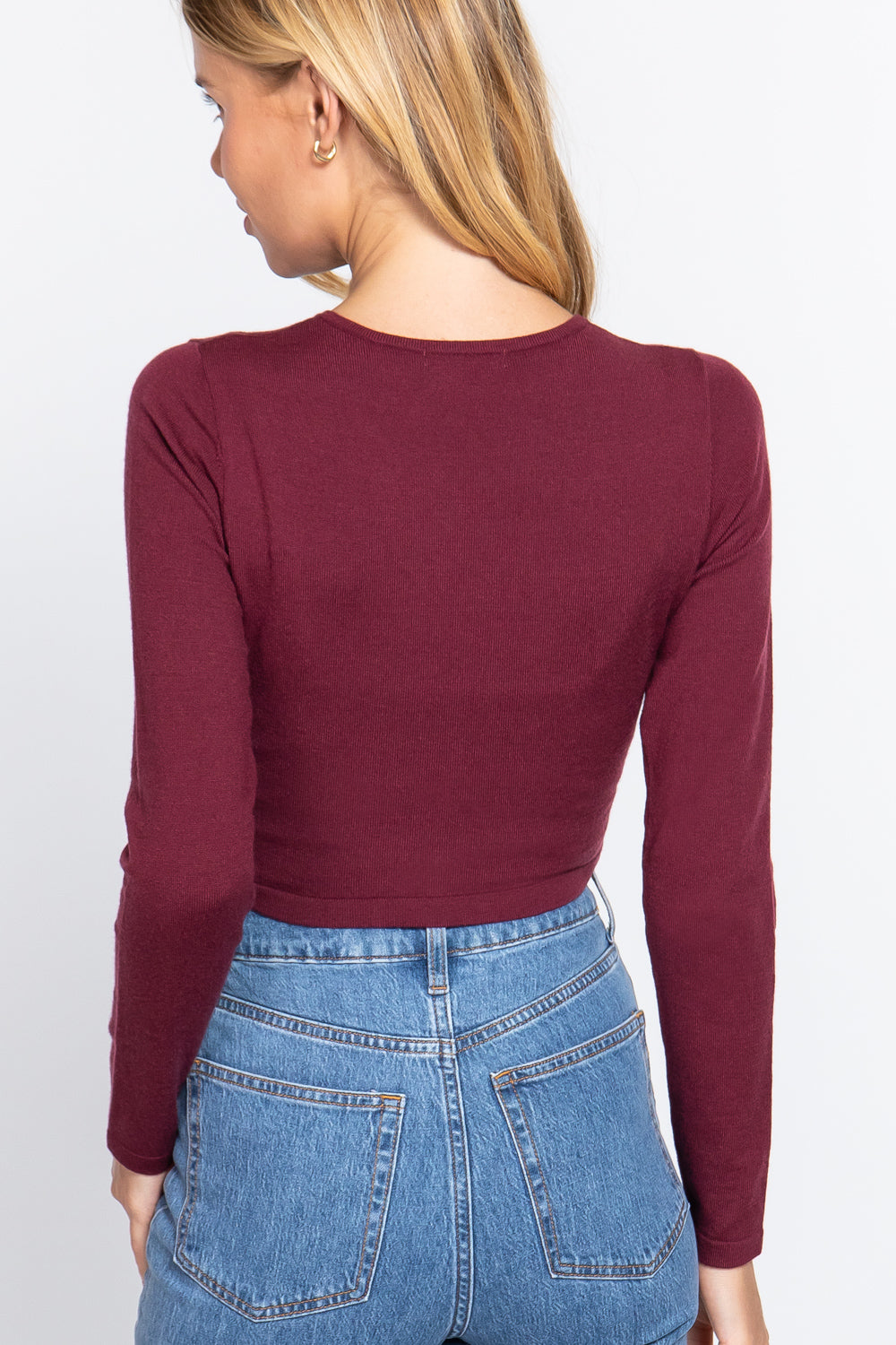 Long Slv Round Neck Viscose Sweater