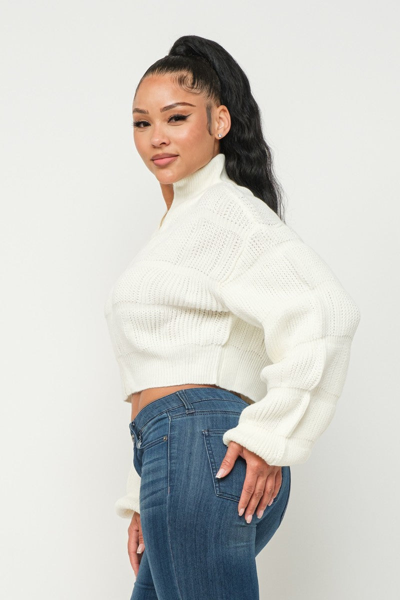 Michelin Sweater Top W/ Front Zipper