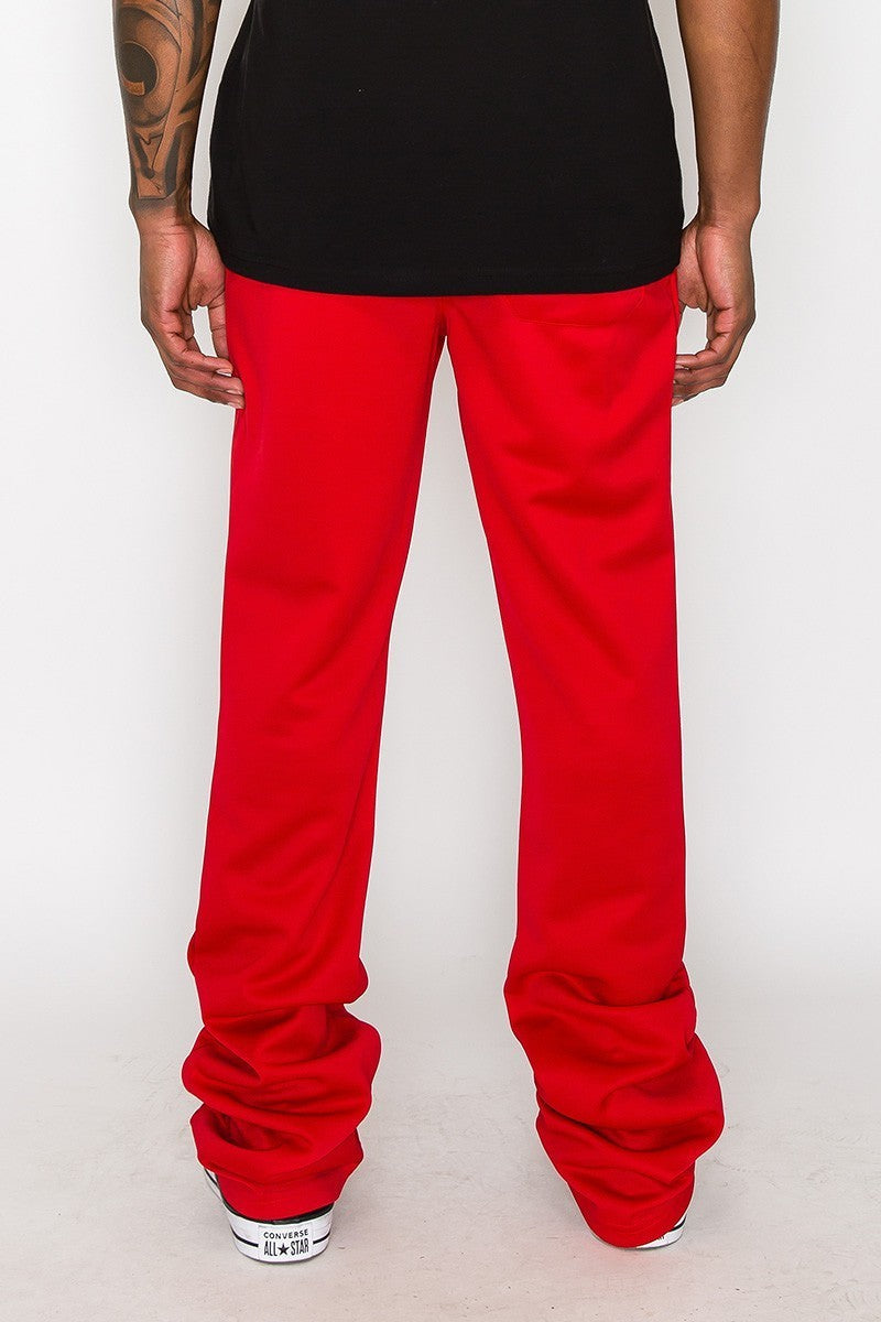 Solid Flare Stacked Track Pants