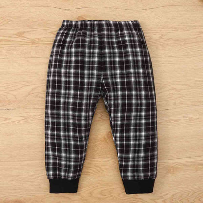 Kids Animal Graphic Sweatshirt and Plaid Joggers Set