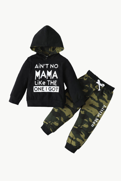 Boys Letter Graphic Hoodie and Joggers Set