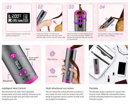 Cordless Rotating Hair Curler