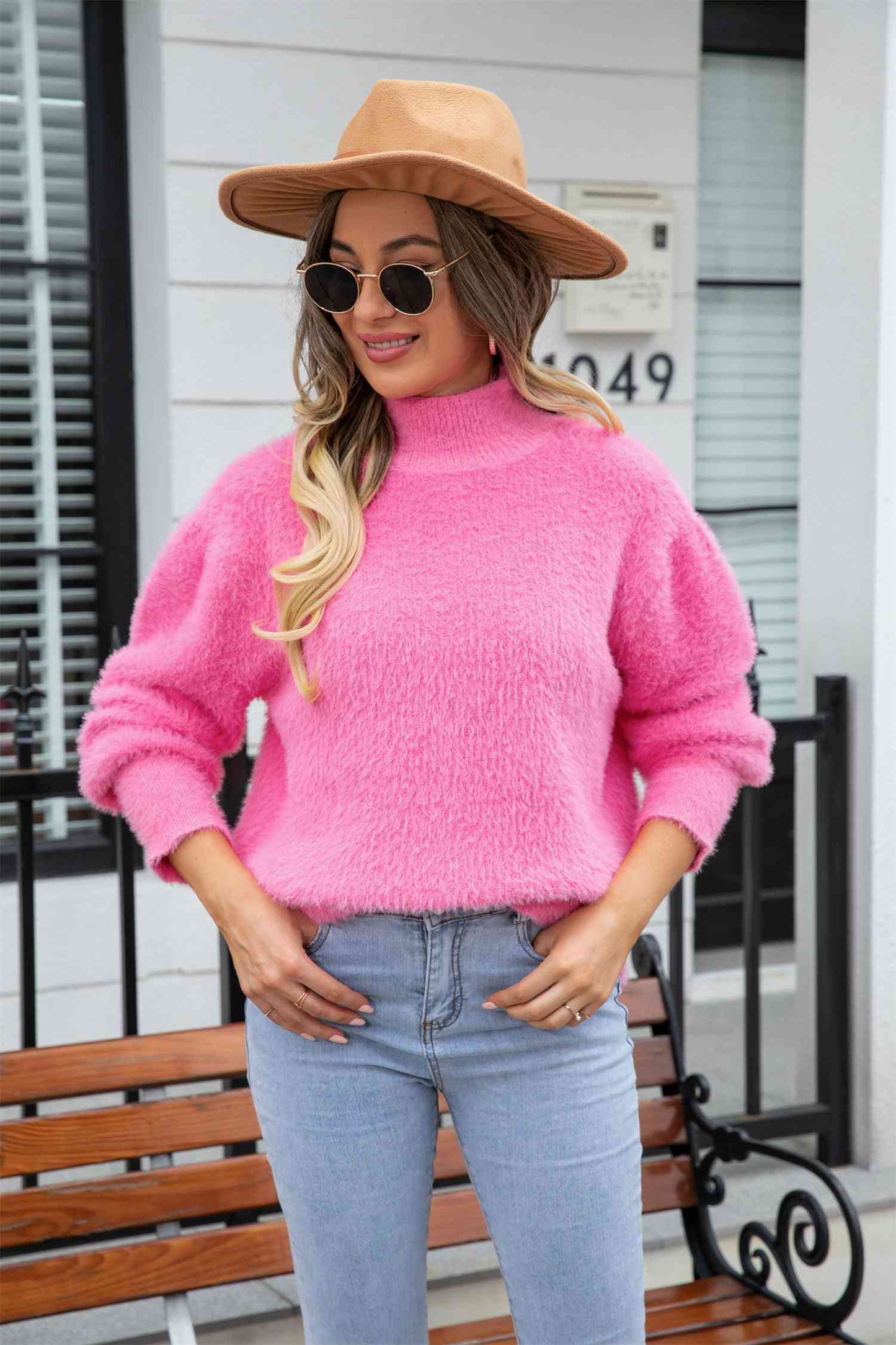 Turtle Neck Long Sleeve Pullover Sweater