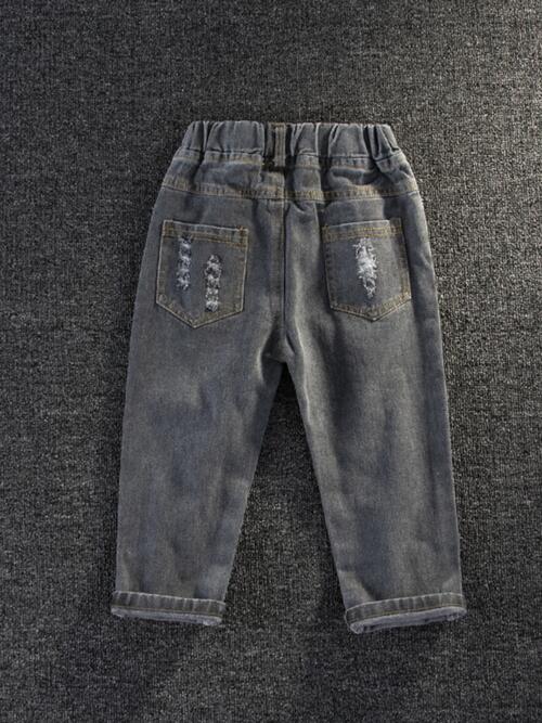 Distressed Elastic Waist Pants