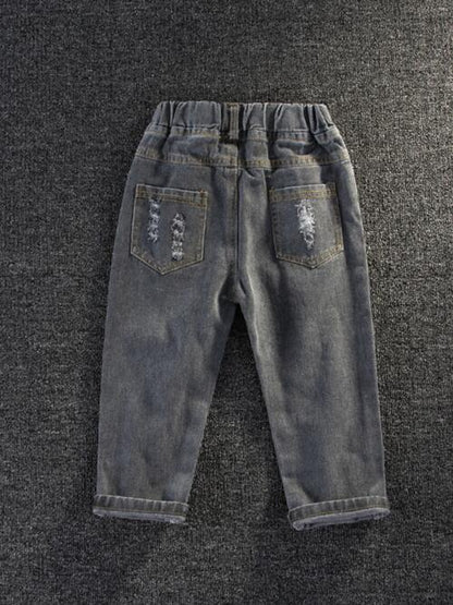 Distressed Elastic Waist Pants