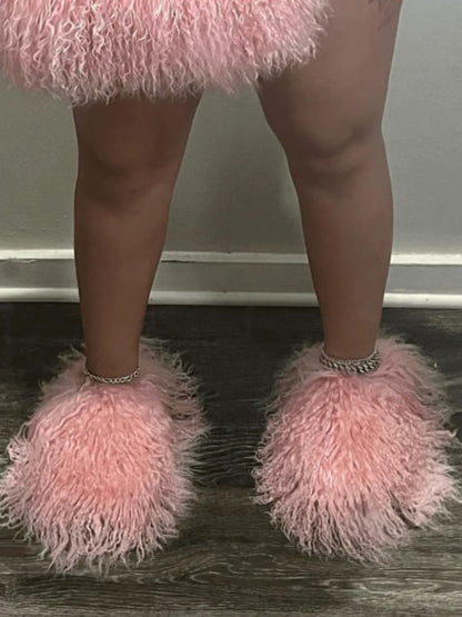 Furby So Cute Drawstring Fluffy Slippers